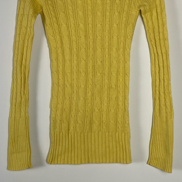 Vintage‎ Y2K American Eagle Sweater Women XSmall Cable Knit V Neck Slim Longline - Picture 8 of 10